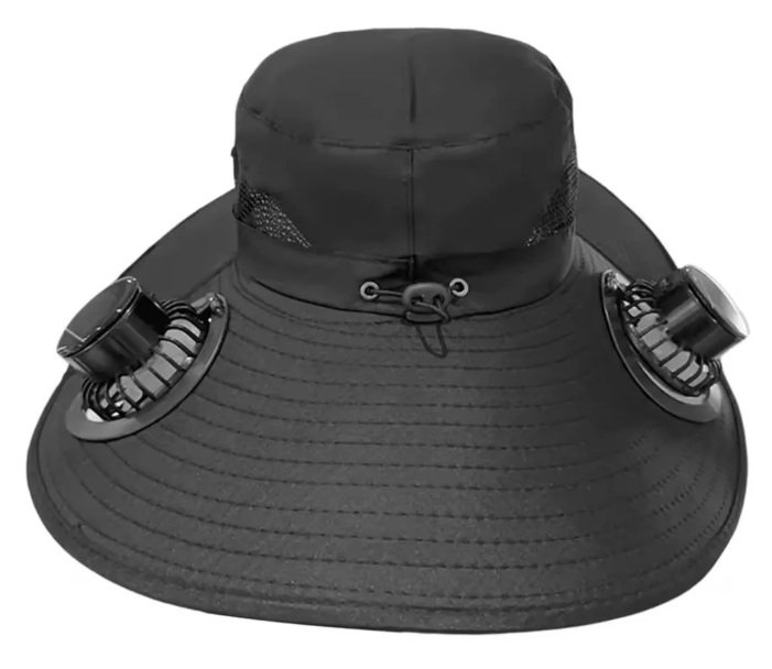 SOMBRERO CON VENTILADORES SOLARES